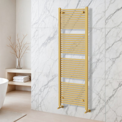 Plum&clay Triton Gold Heated Towel Radiator Rail (H)1800mm (W)500mm from B&Q