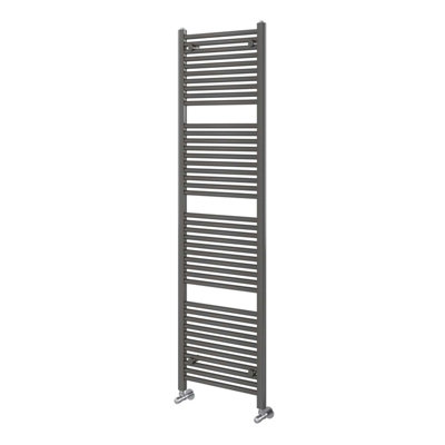 Plum&clay Triton Anthracite Heated Towel Rail (H)1800mm (W)600mm from B&Q