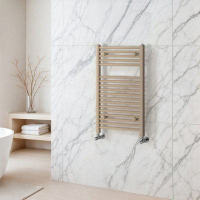Plum&clay Triton Brown Heated Towel Radiator Rail (H)770mm (W)500mm from B&Q