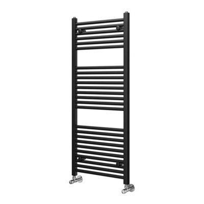Plum&clay Triton Black Heated Towel Rail (H)1200mm (W)600mm from B&Q
