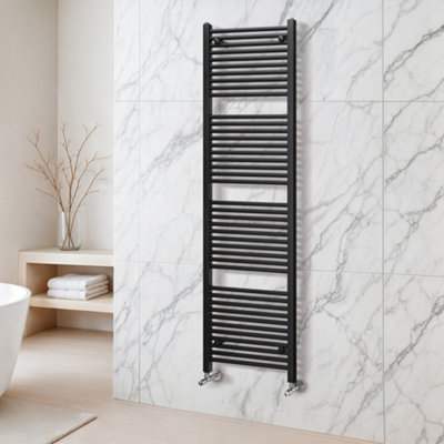 Plum&clay Triton Black Heated Towel Rail (H)1800mm (W)400mm from B&Q