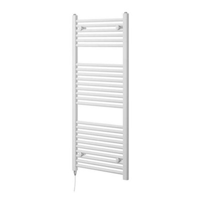 Plum&clay Triton White Electric Heated Towel Rail (H)1200mm (W)500mm from B&Q