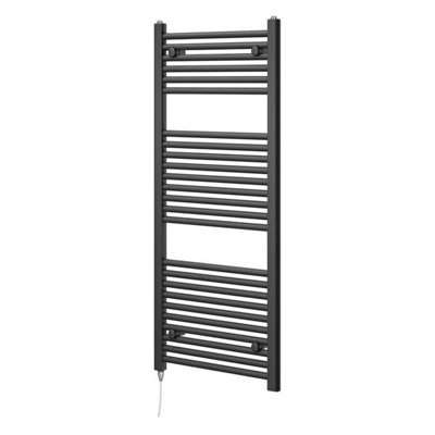 Plum&clay Triton Anthracite Electric Heated Towel Rail (H)1200mm (W)500mm from B&Q