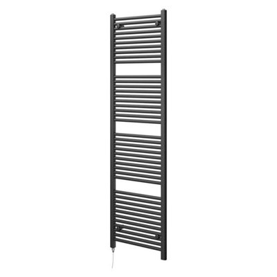 Plum&clay Triton Anthracite Electric Heated Towel Rail (H)1800mm (W)500mm from B&Q