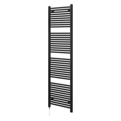 Plum&clay Triton Black Electric Heated Towel Rail (H)1800mm (W)500mm from B&Q