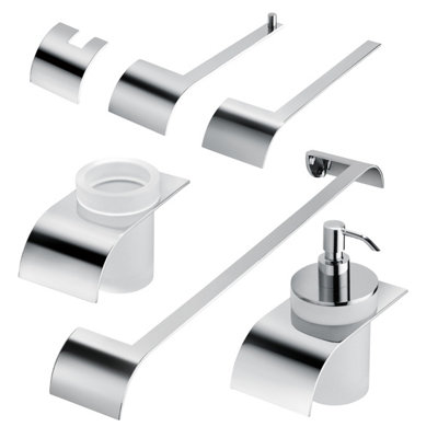 Plum&clay Jenna Chrome 6-Piece Bathroom Accessory Set With Soap Dispenser from B&Q