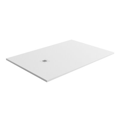 Plum&clay Pia Rectangle White Slate Effect Shower Tray (L)1400mm (W)900mm (H)25mm from B&Q