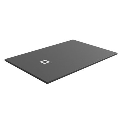 Plum&clay Pia Rectangle Anthracite Slate Effect Shower Tray (L)1700mm (W)900mm (H)25mm from B&Q