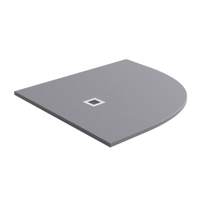 Plum&clay Pia Quadrant Grey Slate Effect Shower Tray (L)900mm (W)900mm (H)25mm from B&Q