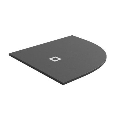 Plum&clay Pia Quadrant Anthracite Slate Effect Shower Tray (L)900mm (W)900mm (H)25mm from B&Q
