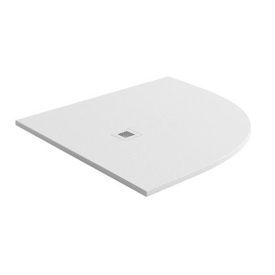 Plum&clay Pia Right Hand Offset Quadrant White Slate Effect Shower Tray (L)1200mm (W)900mm (H)25mm from B&Q