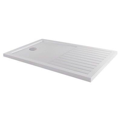 Plum&clay Rectangular Low Profile Shower Tray With Drying Area (L)1700mm (W)800mm (H)45mm from B&Q