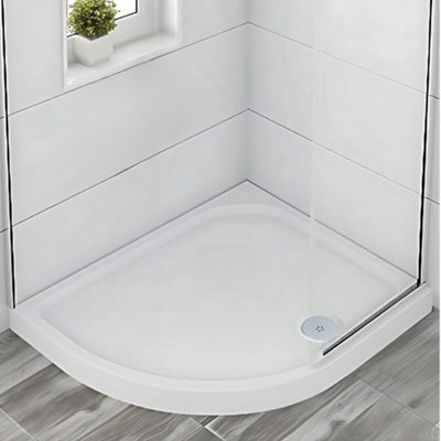 Plum&clay Offset Quadrant Left Hand Low Profile Shower Tray (L)1000mm (W)800mm (H)40mm from B&Q