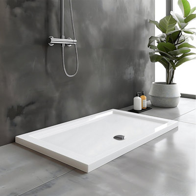 Plum&clay Rectangular Low Profile Shower Tray (L)1300mm (W)760mm (H)40mm from B&Q