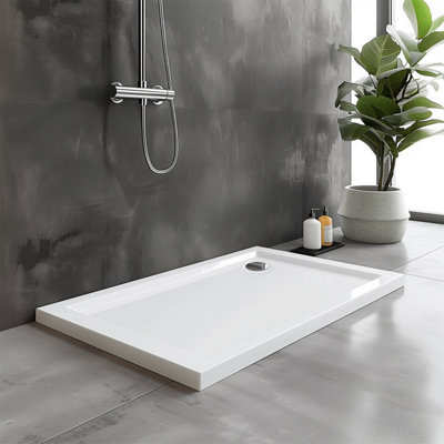 Plum&clay Rectangular Low Profile Shower Tray (L)1400mm (W)760mm (H)40mm from B&Q