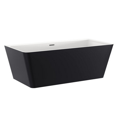 Plum&clay Morgan Black Freestanding Acrylic Bath (L)1680mm (W)800mm from B&Q