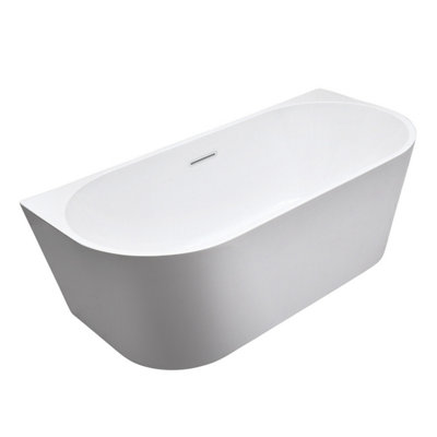 Plum&clay Edmund White Freestanding Acrylic Back To Wall Bath (L)1700mm (W)800mm from B&Q