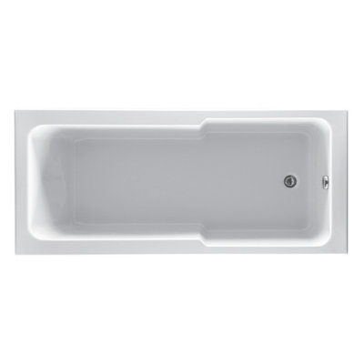 Plum&clay Jonas White Super Strong Acrylic Shower Bath (L)1700mm (W)750mm from B&Q