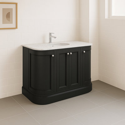 Products | Fairmont Curved Black Floor Standing Vanity Unit (W)1200mm