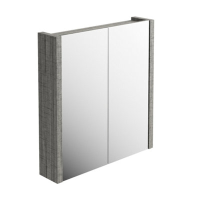 Plum&clay Walter Grey Wood Single Mirrored Cabinet (W)750mm from B&Q
