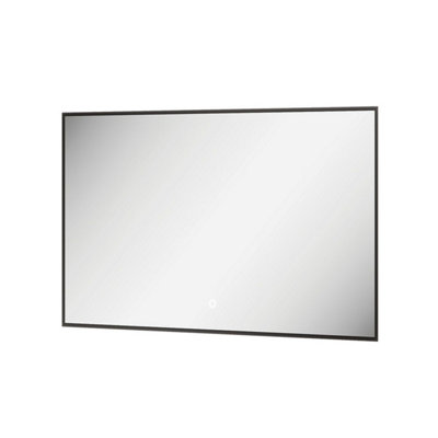 Plum&clay Rio Black Framed Backlit Led Bathroom Mirror With Dual Light (W)80Cm (H)55Cm from B&Q
