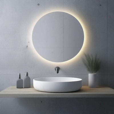 Plum&clay Flint Frameless Led Backlit Bathroom Mirror With Dual Light Options (W)80Cm (H)80Cm from B&Q