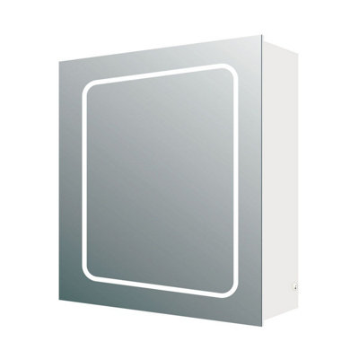 Plum&clay Midas Single Led Bathroom Mirrored Wall Cabinet (H)63Cm (W)50Cm from B&Q