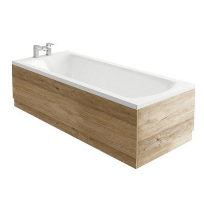 Plum&clay Walter Light Bare Wood Effect Front Bath Panel (W)1800mm from B&Q