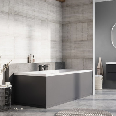 Plum&clay Delaware Charcoal End Bath Panel (W)800mm from B&Q