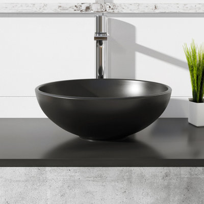 B&Q -  Sphere Black Countertop Bowl Basin