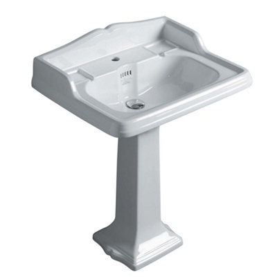 Plum&clay Altara Traditional Basin & Full Pedestal from B&Q