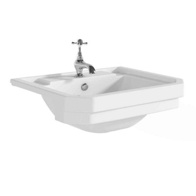 Plum&clay Violet 1 Tap Hole Traditional Semi Recessed Basin from B&Q