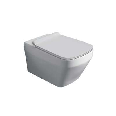 Plum&clay Bellio Rimless White Wall Hung Toilet from B&Q