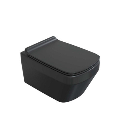 Plum&clay Bellio Rimless Black Wall Hung Toilet from B&Q
