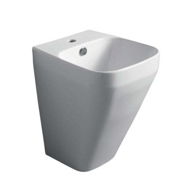 Plum&clay Bellio White Wall Hung Ceramic Basin from B&Q