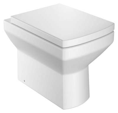 Plum&clay Fernando Ceramic Back To Wall Toilet Pan With Soft Closing Seat from B&Q