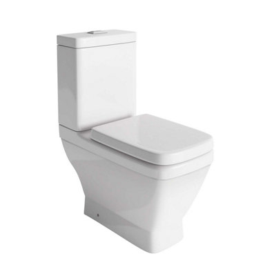 Plum&clay Aquarius Square Design Close Coupled Toilet With Soft Close Wrap Over Seat from B&Q