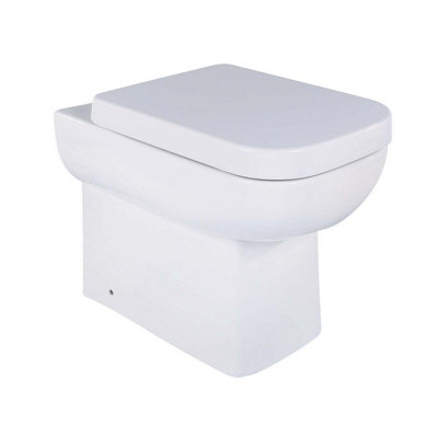 Plum&clay Astral Back To Wall Toilet With Soft Close Toilet Seat & Anti-Bacterial Glaze from B&Q