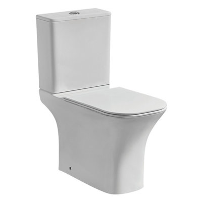Plum&clay Harland White Ceramic Toilet Pan With Eco Flush & Soft Closing Toilet Seat from B&Q