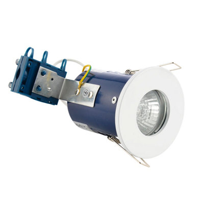 Plum&clay Iris White Recessed Gu10 Downlight Ceiling Spotlight Fire Rated Fitting Ip65 from B&Q