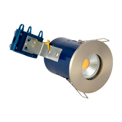 Plum&clay Iris Satin Recessed Gu10 Downlight Ceiling Spotlight Fire Rated Fitting Ip65 from B&Q
