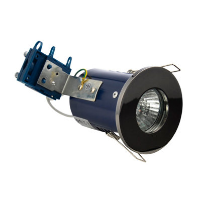 Plum&clay Iris Black Recessed Gu10 Downlight Ceiling Spotlight Fire Rated Fitting Ip65 from B&Q