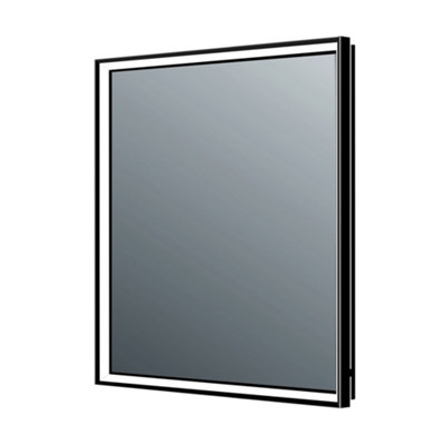 Plum&clay Solstice Black Led Illuminated Backlit Bathroom Mirror (H)800mm (W)600mm from B&Q