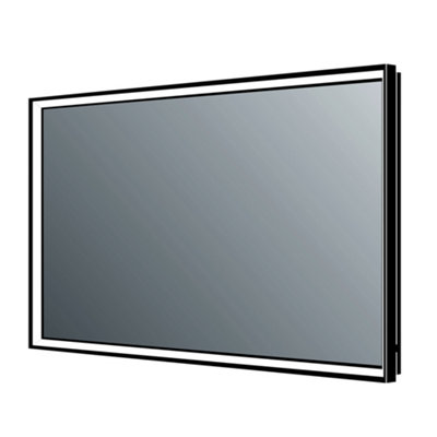 Plum&clay Solstice Black Led Illuminated Backlit Bathroom Mirror (H)700mm (W)1000mm from B&Q
