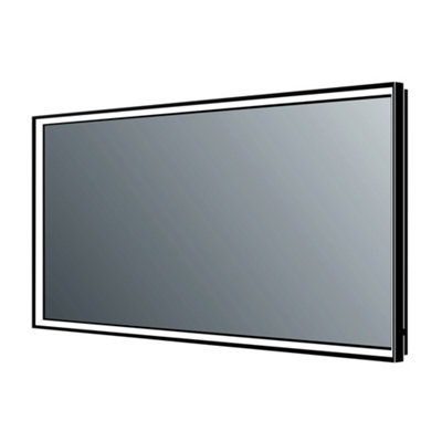 Plum&clay Solstice Black Led Illuminated Backlit Bathroom Mirror (H)700mm (W)1200mm from B&Q
