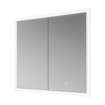 Plum&clay Aura Recessed Led Illuminated Double Mirrored Wall Cabinet (H)700mm (W)800mm from B&Q
