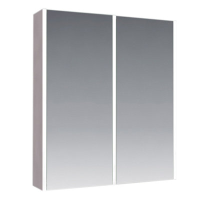 Plum&clay Leani Led Illuminated Double Mirrored Wall Cabinet (H)700mm (W)800mm from B&Q