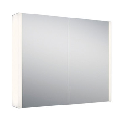 Plum&clay Tate Led Illuminated Double Mirrored Wall Cabinet With Shaver Socket (H)700mm (W)860mm from B&Q