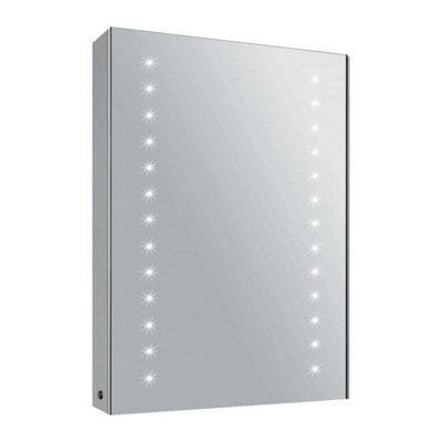 Plum&clay Nova Led Illuminated Single Mirrored Wall Cabinet With Demister (H)700mm (W)500mm from B&Q