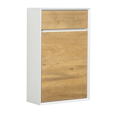 Plum&clay Declan White & Oak Back To Wall Toilet Wc Unit (W)500mm (H)790mm from B&Q